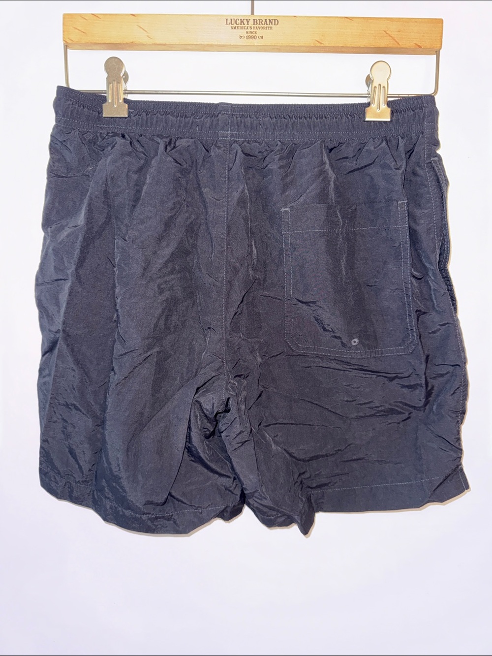 Navy Drawstring Swim Shorts - Picture 3 of 4